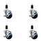 Service Caster 3'' Solid Poly Swivel 1-3/8'' Expanding Stem Caster Set with Brake, 4PK SCC-EX20S314-SPUS-TLB-138-4 - alternate 1